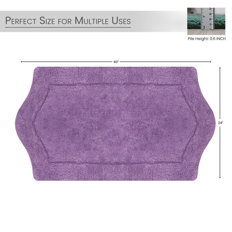 Tapis pour salle de bain Morissette, L 24 po x L 40 po, Mauve