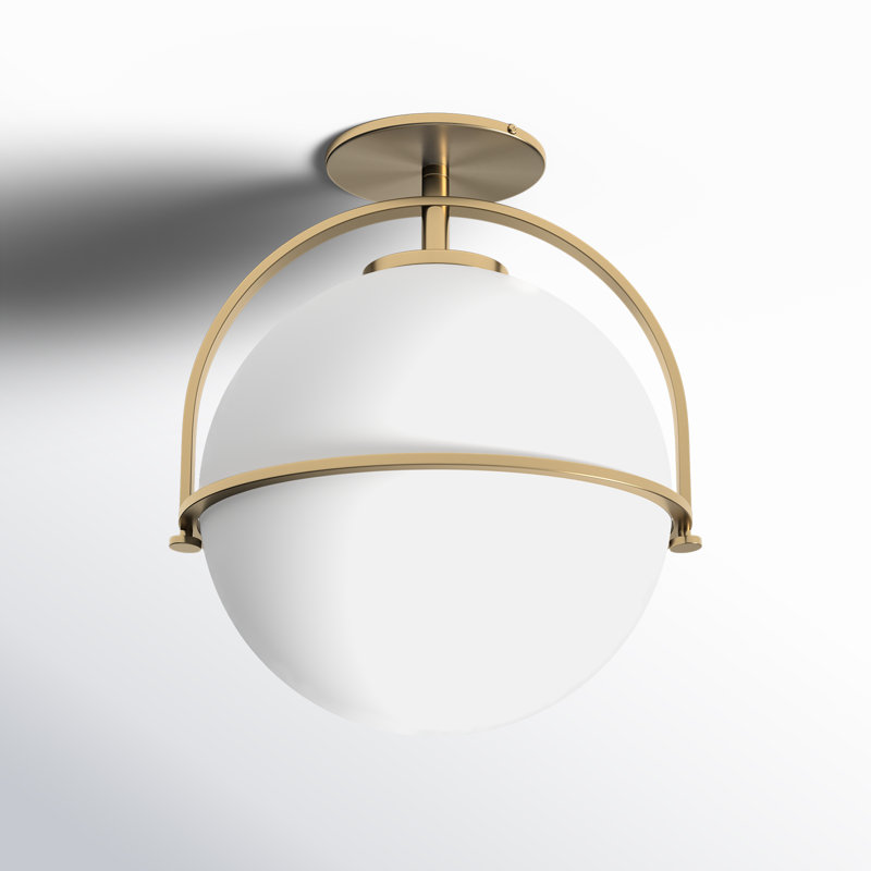 Plafonnier semi-encastré Bracie, Laiton vieilli