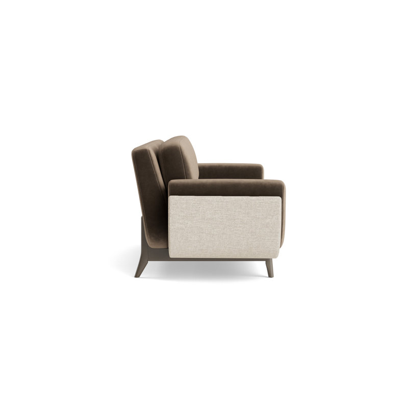 Regatta 90 Sofa, Performance Velvet-Otter/Textured Weave-Toffee, Driftwood