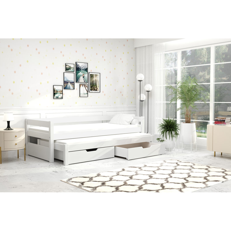 Hiorulf European Single (90 X 200cm) 2 Drawer Bunk Bed and Mattress with Trundle by Harriet Bee