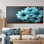  «Blue Mon monochrome Mums Garden Scenery II - Mums, art mural