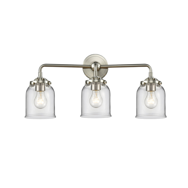 Éclairage pour salle de bain 2 lumières Bonomo, Transparent, Incandescente, Nickel satiné brossé