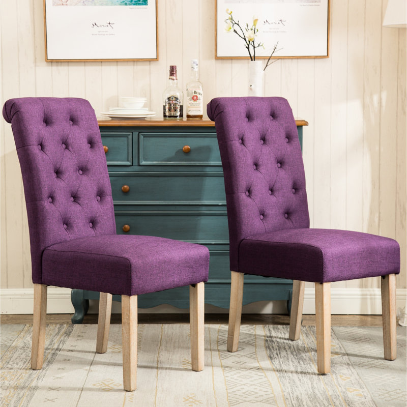 Chaises en bois massif Habit, mauve, 2, collection Luxury Ambiance, Purple