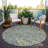 Washable Floral Indoor / Outdoor Rug-416371412