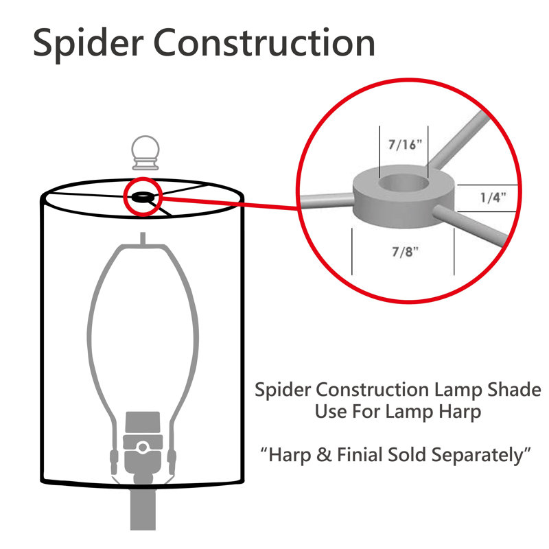 Flaxen Linen 11'' Drum Lamp Shade with Spider Construction