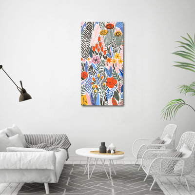 Tropical Flowers 1 Piece Wrapped Canvas Wall Art