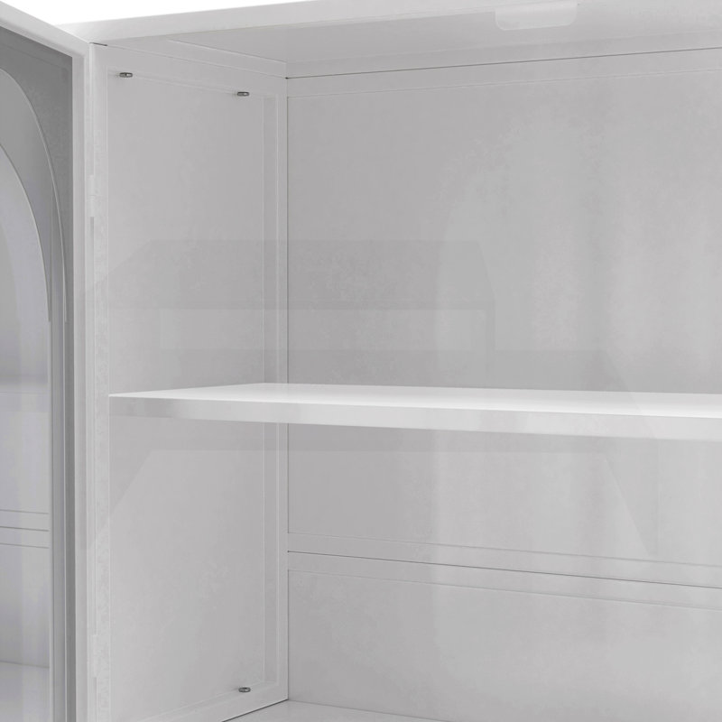 Armoire murale à quatre portes en verre, Blanc