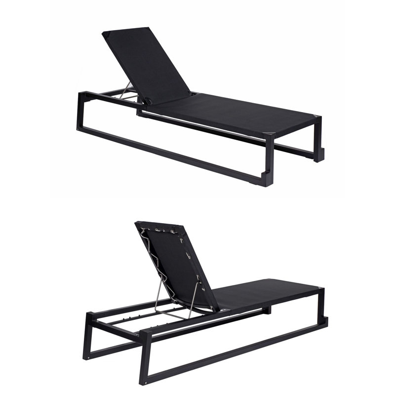 Milano Outdoor Metal Chaise Lounge, Sand, White