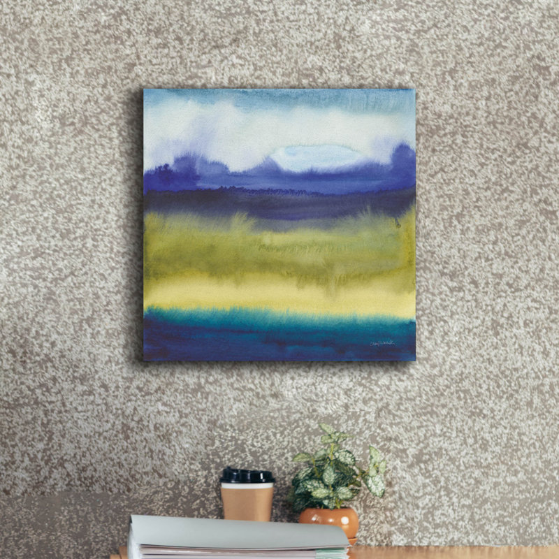  «Abstract Landscape 2» par Cheryl Warrick, art mural sur toile, 18 po x 18 po