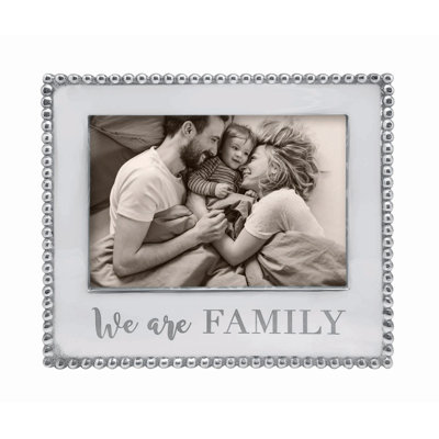 Beaded Silver Metal Beveled Picture Frame
