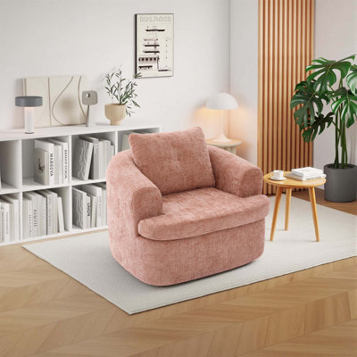 Fauteuil d'appoint 36,6 po pivotant à 360 degrés en chenille