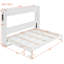 Grand lit escamotable moderne avec motif imprimé tendance, éclairage DEL et USB intégré - peu encombrant - blanc-80808795