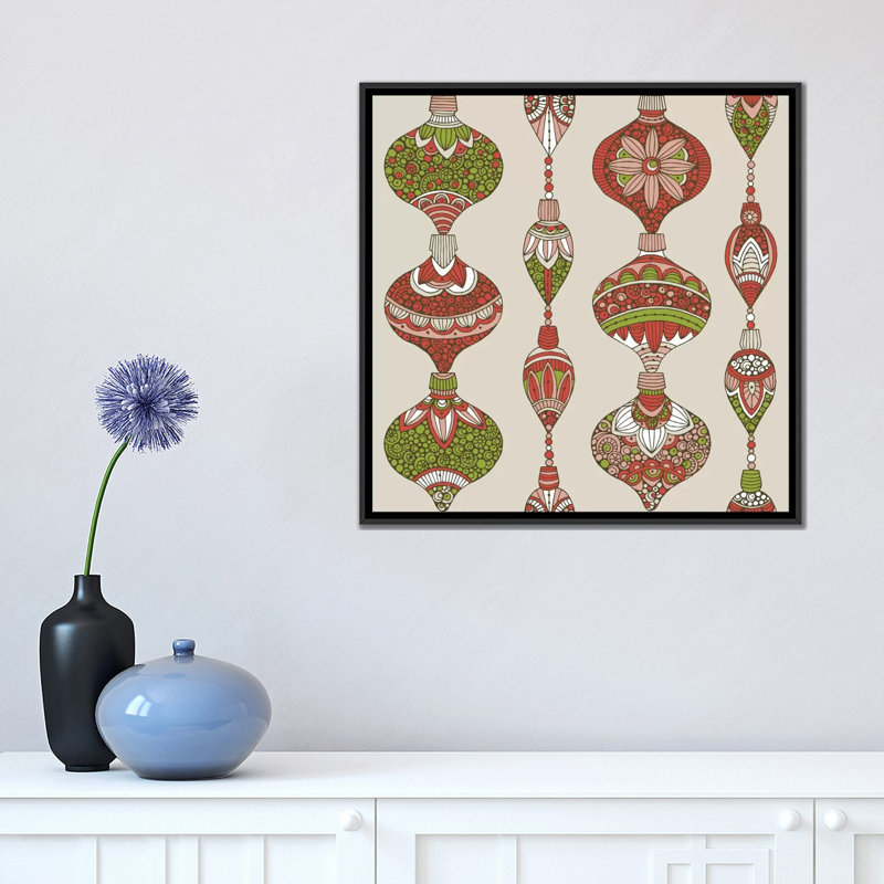 Ornaments IV, impression sur toile tendue, H 18 po x l 18 po x P 1,5 po, Cadre noir