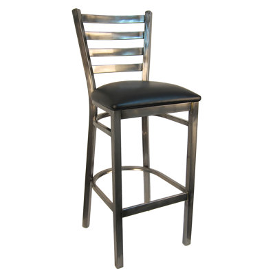 Upholstered Counter Stool with Metal Frame