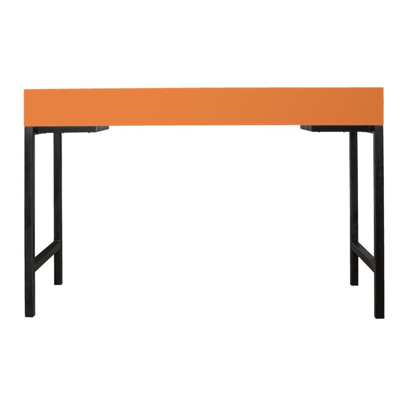 Maple Writing Desk, Citrus Orange