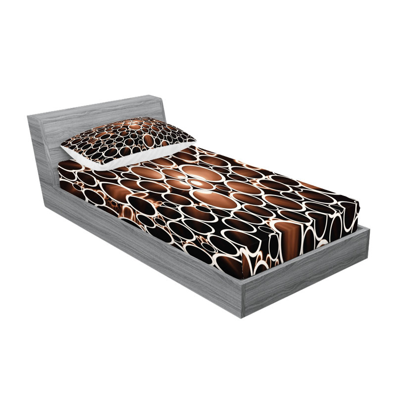 Drap-housse et coussin décoratif Ambesonne, Ensemble de draps pour lit simple + 3 pièces supp
