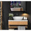 Armoire de salle de bain avec miroir, armoire à pharmacie avec cadre en acier, rangement mural