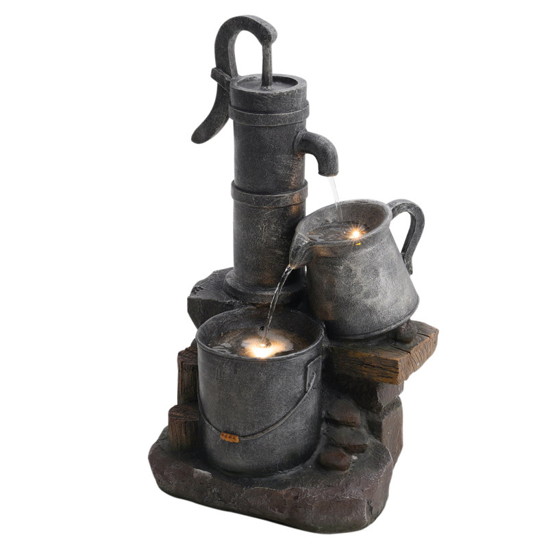 Jenni Weather Resistant Floor Fountain with Light