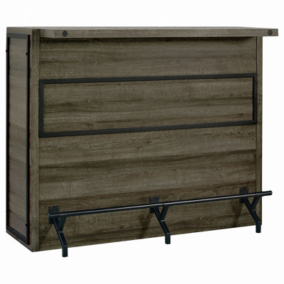 Garrison Aged Oak 5-Shelf Wood Home Bar Wine Cabinet