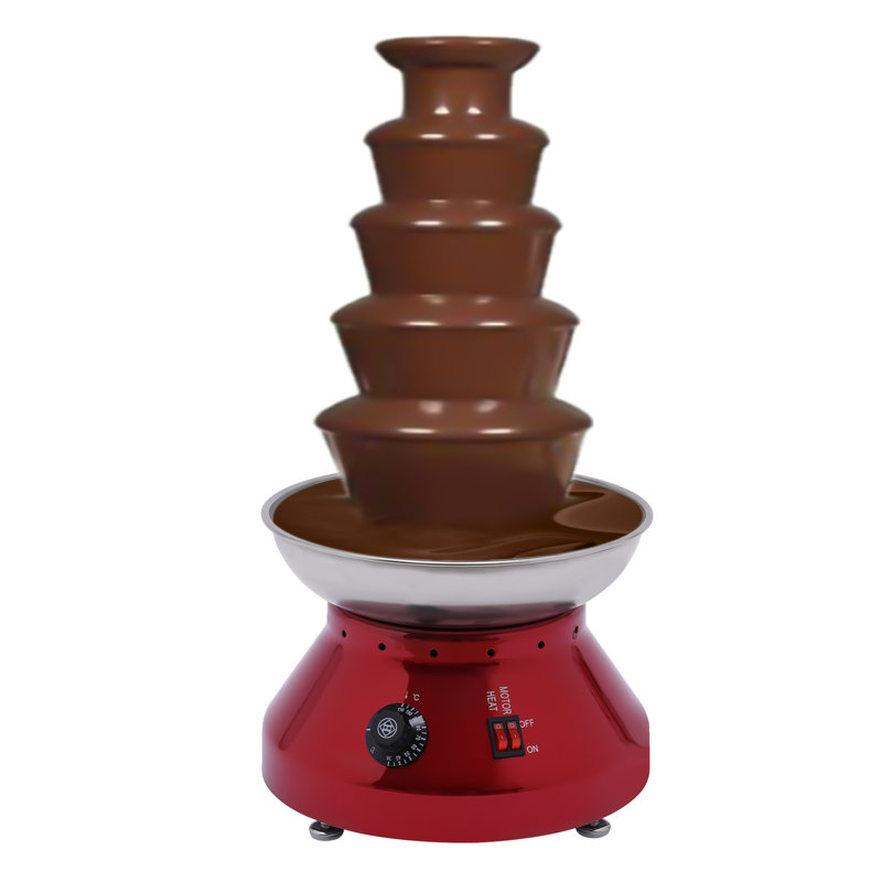 Fontaine à chocolat 5 niveaux à 7 niveaux, Rouge / argenté