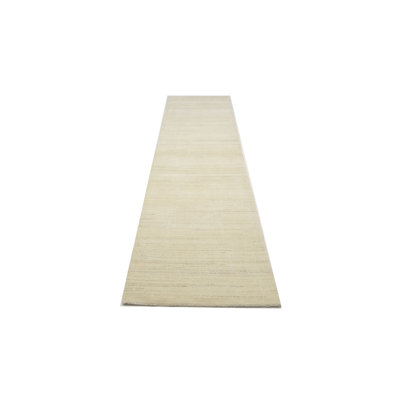 Tapis de couloir oriental crème 3 x 12 Indo Gabbeh