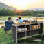 Table de bar rectangulaire pliante en aluminium pour patio-414283145