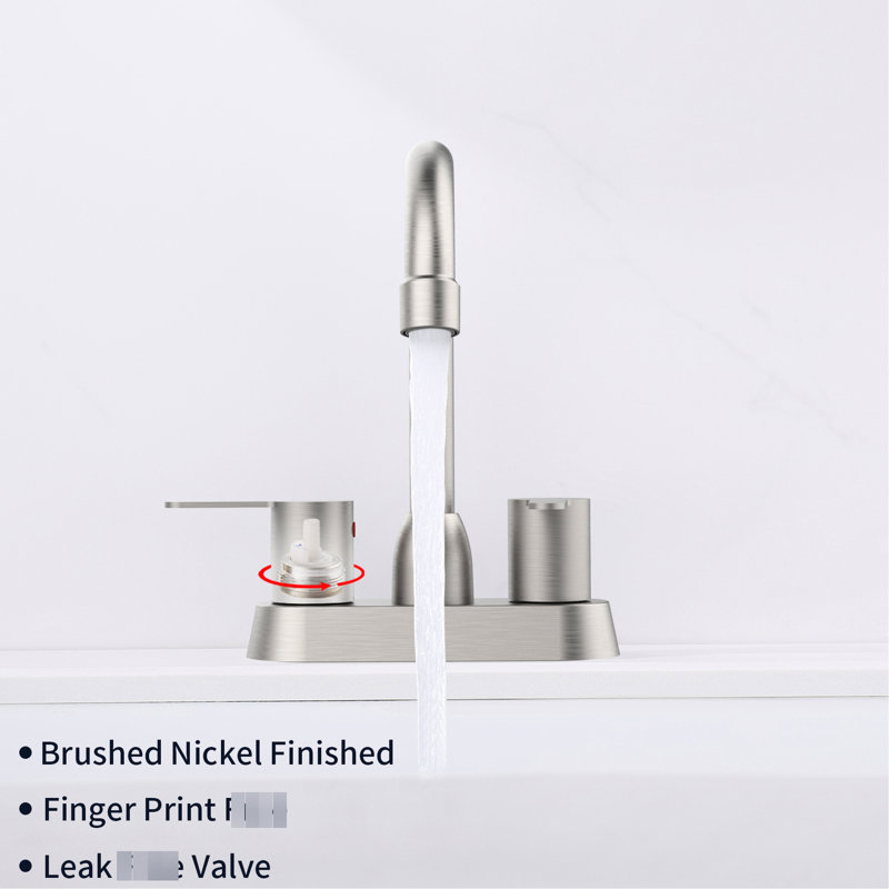 Robinet de salle de bain en nickel brossé pour 3 trous - 2 poignées 10,92 po de profondeur Facile à installer sans évier moderne plombier