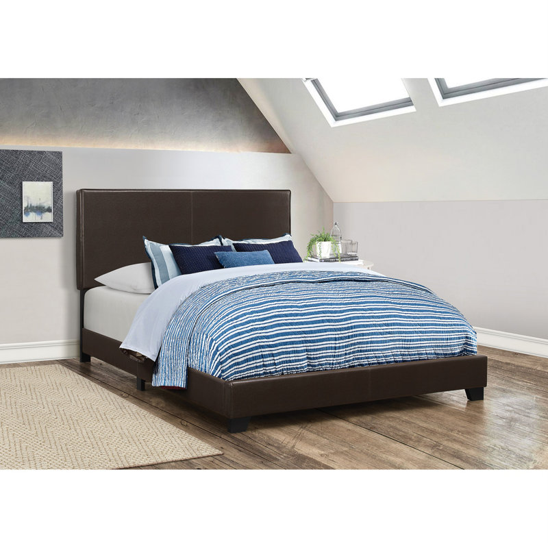 Lit tapissier standard Mielke, Brun, Grand