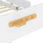 Lit plateforme en bois compact avec rangement, design blanc moderne pour la maison