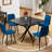Mid Century Modern Square Table, 38.6" Black And Iron Legs, Space Saving, Easy To Maintain Clean Dining Construction, Install