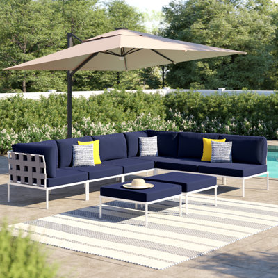 Ensemble de canapé modulaire d'extérieur en aluminium 8 pièces Harmony