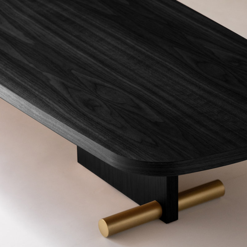 Table basse Nova, H 11,8 po x L 47,2 po x l 23,6 po, Frêne teint en noir
