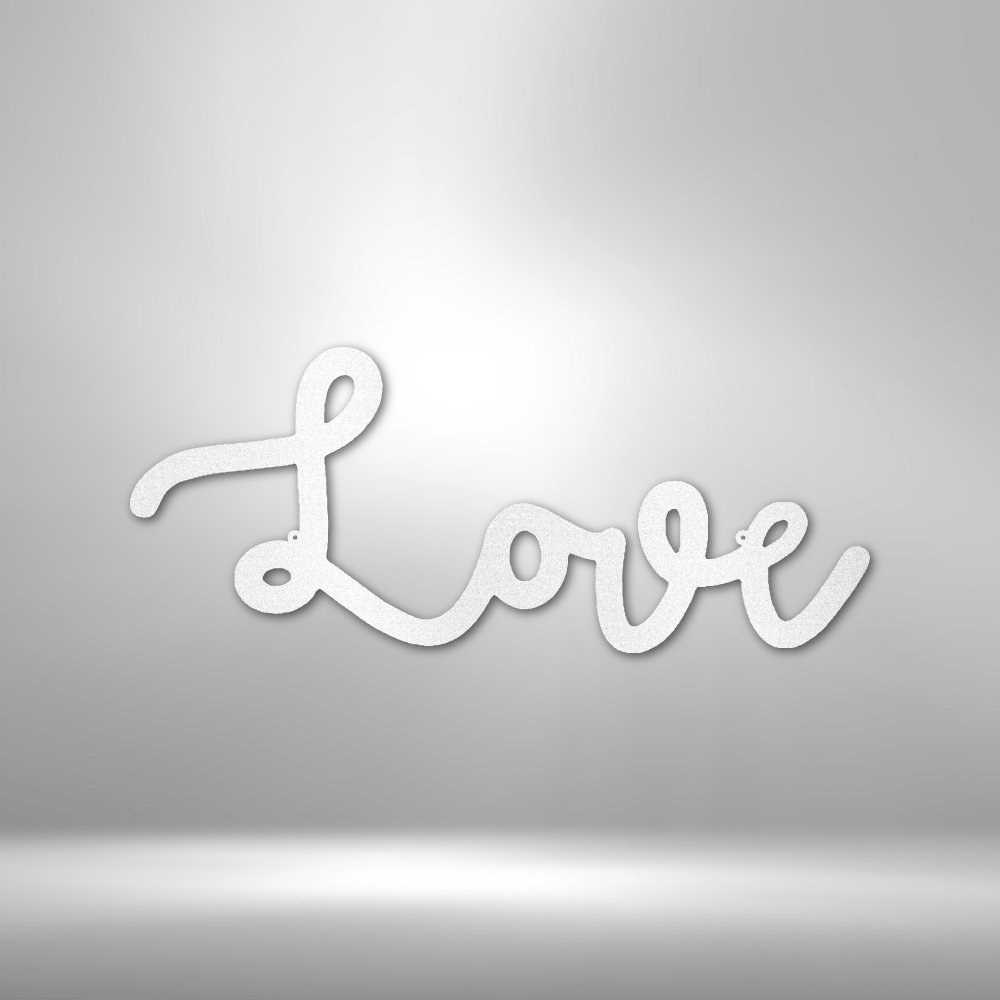 Latitude Run® Love Script Steel Signs and Plaques | Wayfair