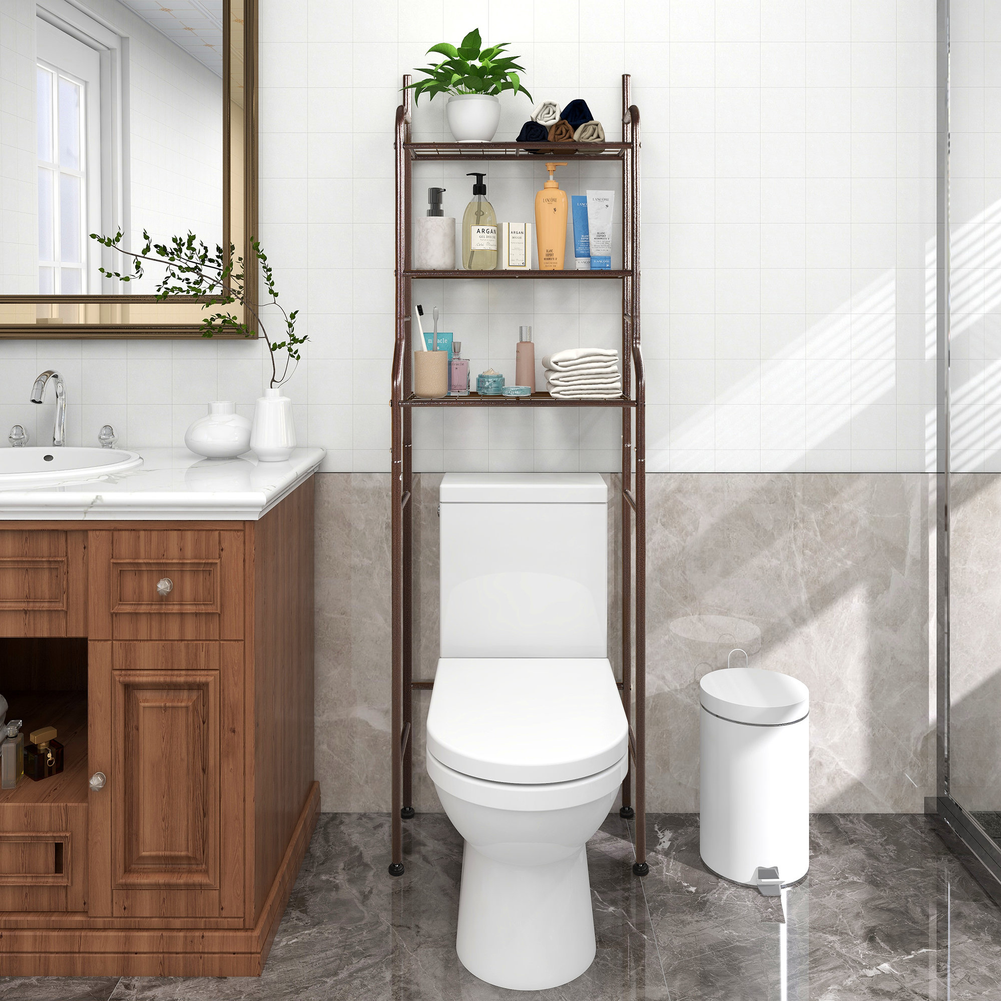 Eliano Metal Freestanding Over-the-Toilet Storage