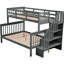 Lit superposé gris avec options de rangement, garde-corps, structure stable, chambre à coucher et coffre-fort-1963328761