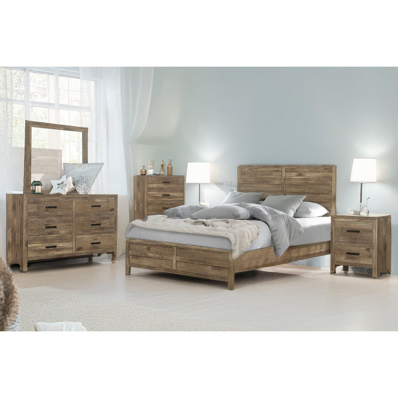 Franco Light Brown Panel Bedroom Set, Très grand