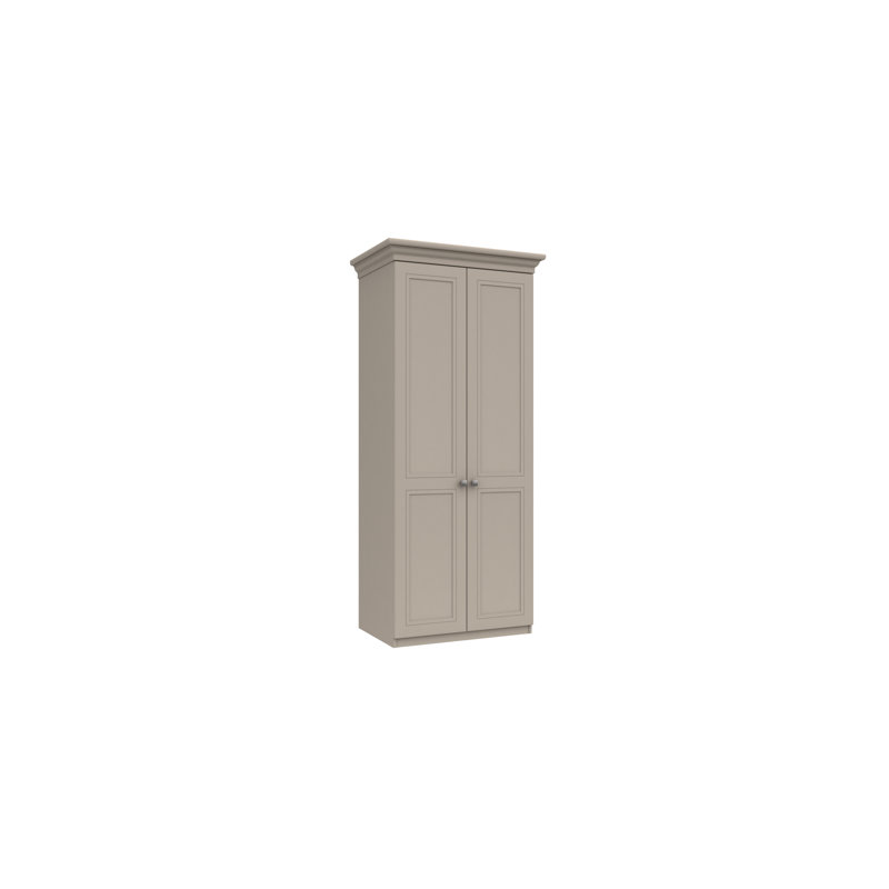 Wisbech 2 Door Manufactured Wood Wardrobe, Grey
