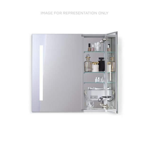 AiO Recessed Frameless Medicine Cabinet with 6 Adjustable Shelves and LED Lighting