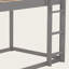 Lit superposé simple au-dessus de simple avec échelle, structure en pin massif, conception de maison de jeu pour enfants, mobilier de chambre peu encombrant-155979062