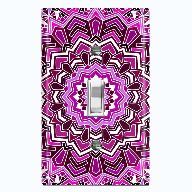 Patterned 1 - Gang Toggle Light Switch Standard Wall Plate, Hot Pink