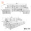 Canapé-lit modulaire convertible en chenille avec rangement caché, chargement USB et porte-gobelets doubles pour une vie moderne-17681630