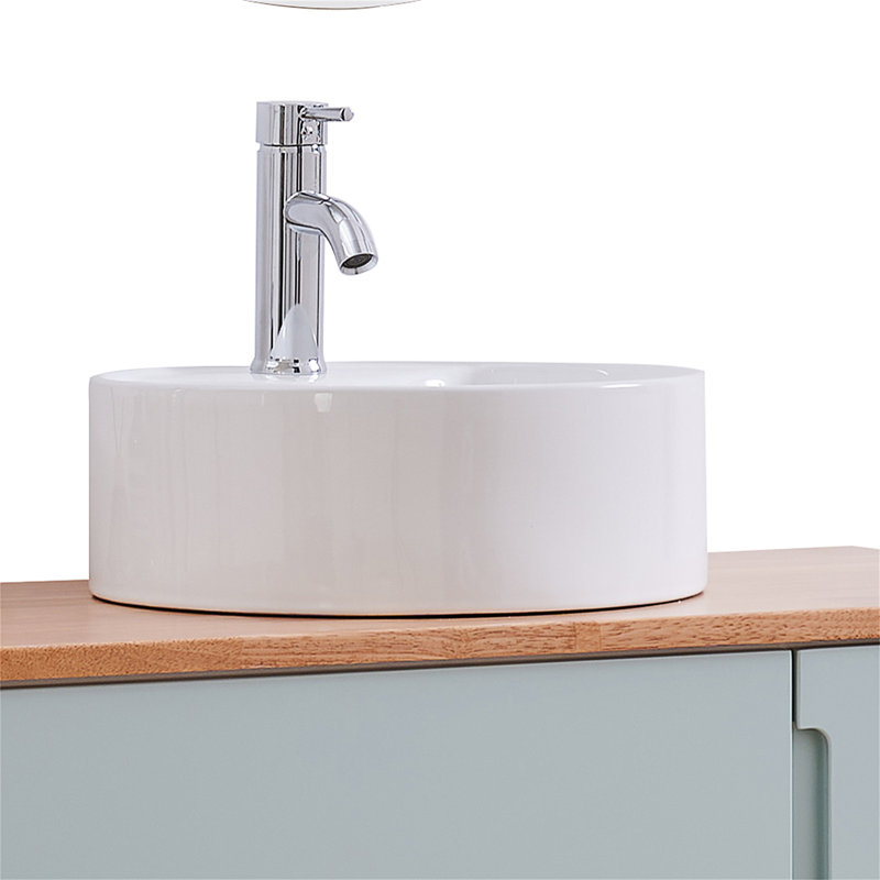 Lavabo vasque de salle de bain rond 15,7 "x 5,7"