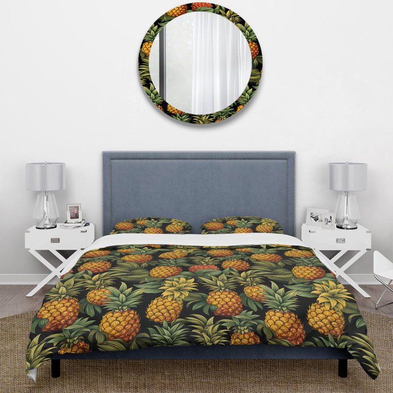 Ensemble de housse de couette Pineapple Delight, Housse de couette pour très grand lit et 2 très