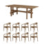 Solid wood ash unique dining table set