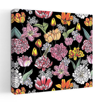 Art contemporain, tulipe rétro, art floral naturel