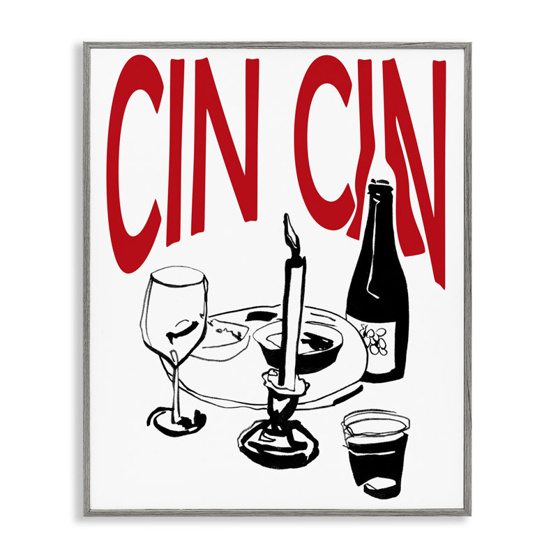  «Cheers Cin Cin Wine», estampe numérique par Melissa Wang, H 30 po x l 24 po, Estampe numérique Farmhouse