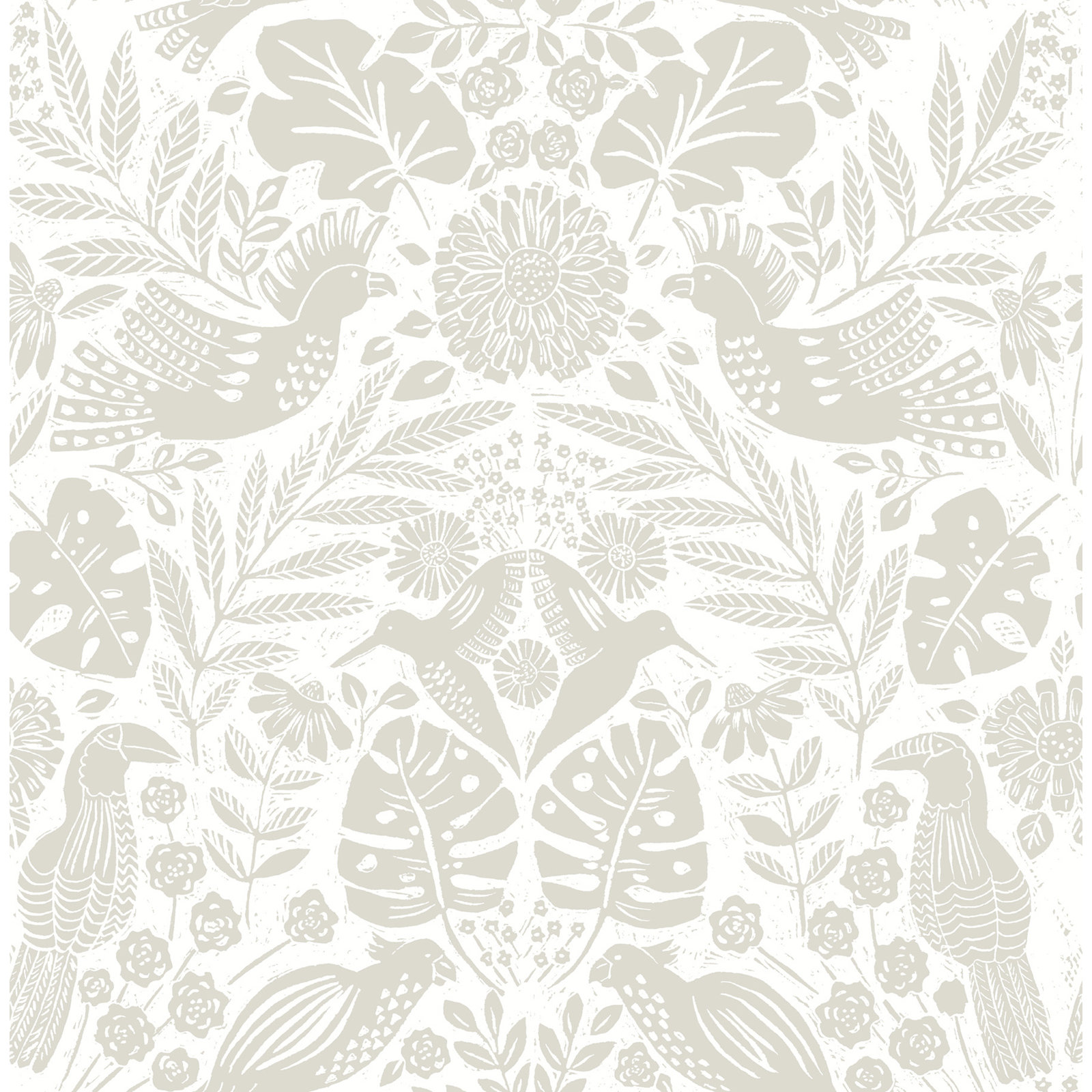 Pomona Floral Wallpaper, Dove Gray
