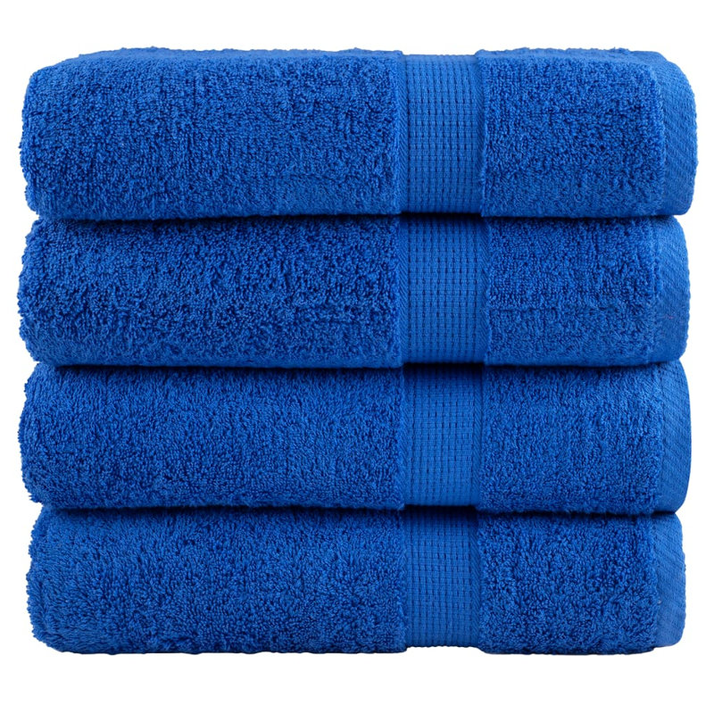 Premium Shower Towels SOLUND 4Pcs 600Gsm, Hand Towels - 4 Pack, Blue