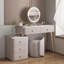 Coiffeuse avec miroir lumineux, 5 tiroirs, 1 chaise-412711896
