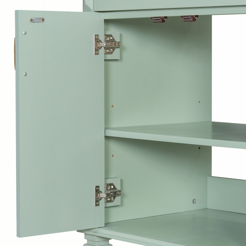 Meuble-lavabo de 91 cm avec lavabo, Vert, Doré